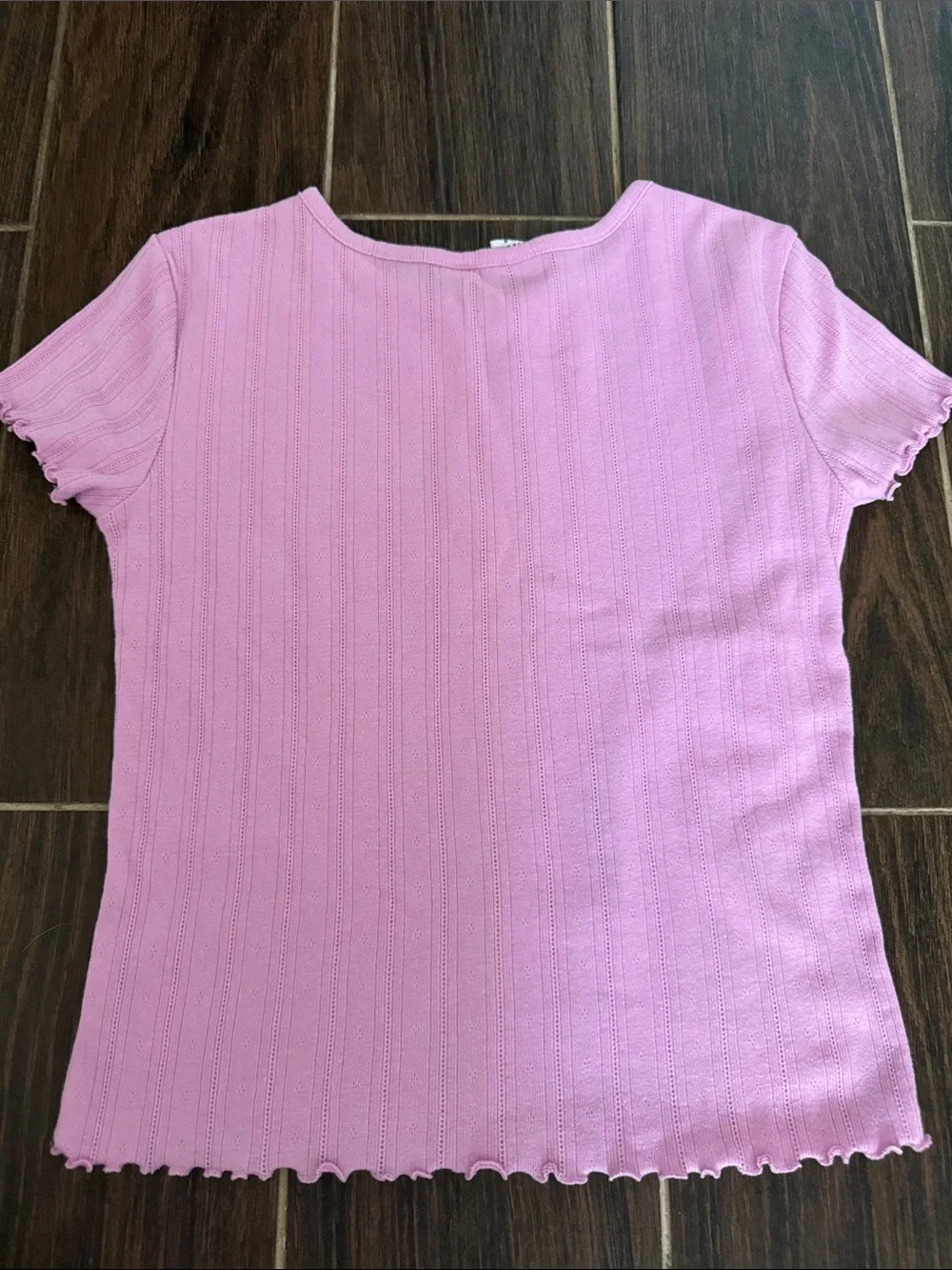 Girls Gap: Large, Light Pink Ribbed Short Sleeve Tee